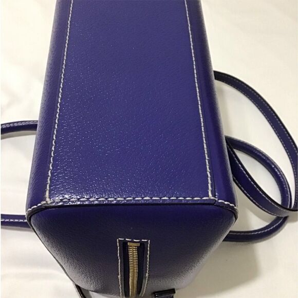 kate spade Alessa Wellesley Leather Satchel Holliday Blue Bag - Picture 3 of 15